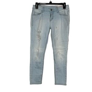 Siwy Women's Jeans ‎ Mid-Rise Skinny Distressed Stretch Denim Light Blue 26